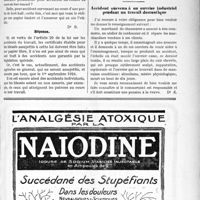 2686 - Page XI-3535 - Correspondance. Timbre des certificats / Accident survenu â un ouvrier industriel pendant un travail domestique
