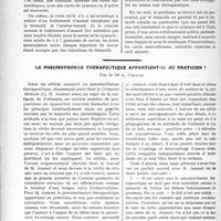 2695 - Page 3544 - Partie scientifique. Travaux Originaux. Syphilithérapie. Le bismuth en pratique journalière, par le Dr Henri Drouin / Le pneumothorax thérapeutique appartient-il au praticien?, par le Dr A. Giraud