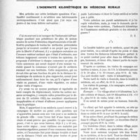2713 - Page 3562 - Partie professionnelle. Travaux Originaux. L'indemnité kilométrique en médecine rurale