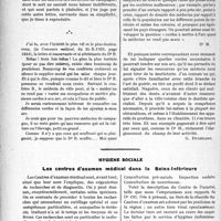 2715 - Page 3564 - Partie professionnelle. Travaux Originaux. L'indemnité kilométrique en médecine rurale / Hygiène sociale. Les centres d’examen médical dans la Seine-Inférieure