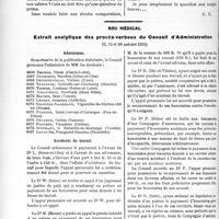 2769 - Page 3618 - Partie professionnelle. Travaux Originaux. Médecine sociale. Deux systèmes de collaboration des médecins à l’assurance. Avant-projet de contrat collectif pour l’assurance des maladies et l’assurance invalidité / Sou médical. Extrait analytique des procès-verbaux du Conseil d’Administration