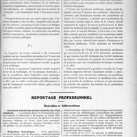 2822 - Page 3671 - Partie professionnelle. Travaux Originaux. Médecine sociale. La position actuelle du Corps médical devant l’assurance sociale / Reportage professionnel. Nouvelles et Informations. Association amicale des anciens médecins des corps combattants / Distinctions honorifiques / Reconstitution du fonds français de la Bibliothèque Universitaire de Tokyo