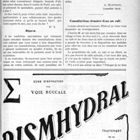 2824 - Page XLIII-3673 - Correspondance. Collaboration médicale et patente / Consultations données dans un café