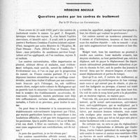 2869 - Page 3722 - Partie professionnelle. Travaux Originaux. Jurisprudence. Les indemnités de déplacement en médecine rurale / Médecine sociale. Questions posées par les centres de traitement, par le Dr Foveau de Courmelles
