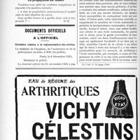 2933 - Page 3786-XLVIII - Correspondance. Application du tarif Maginot. Ponction suivie d’injection / La prophylaxie du cancer / Documents officiels. A L’officiel. Circulaire relative à la réglementation des crèches