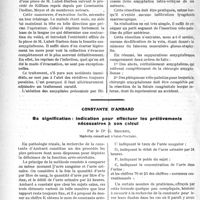 2953 - Page 3806 - Partie scientifique. Travaux Originaux. Les angines phlegmoneuses, Dr P. Truffert / Constante d’Ambard. Sa signification : indication pour effectuer les prélèvements nécessaires à son calcul, par le Dr G. Siguret