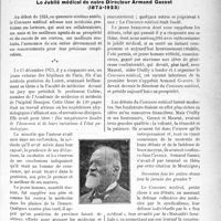0012 - Page 11 - Propos du jour. Souhaits à nos amis. Le Jubilé médical de notre Directeur Armand Gassot, (1873-1923) [J. Noir]