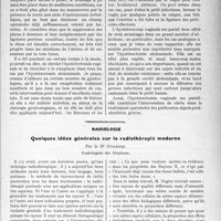 0028 - Page 27 - Partie scientifique. Travaux Originaux. Clinique chirurgicale. De l’hystérectomie vaginale dans les péritonites postabortives graves, M. J. -P. Tourneux / Radiologie. Quelques idées générales sur la radiothérapie moderne, par le Dr Guilbert