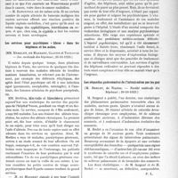 0034 - Page 33 - Partie scientifique. L’actualité Scientifique. Les Sociétés Savantes. Paris. Cancers cérébro-méningés et Bordet-Wassermann, (Soc. méd. des hôp. ; 26-10-1923) / Les services pour psychiques « libres » dans les hôpitaux et les asiles, (Soc. médicale des hôpitaux ; 26-10-1923) / Les séquelles pulmonaires de l’intoxication par les gaz, (Société médicale des hôpitaux ; 20-10-1923) / Calculs de la trompe de Fallope, (Société de pathologie comparée, 11. décembre 1923)