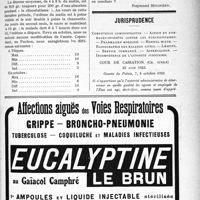 0054 - Page LI-53 - Note de pratique quotidienne. Clinostatisme et diurèse, chez un diabétique / Jurisprudence. Compétence administrative. — Action en Dommages — Intérêts contre les fonctionnaires. — Pharmacien mobilisé. — Hôpital mixte. — Radiographie des malades civils. — Lésions. — Service commandé. — Appréciation. — Incompétence de l’autorité judiciaire [Dr Paul Boudin]