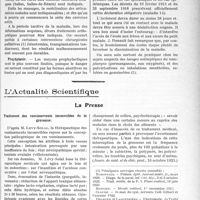 0080 - Page 79 - Partie scientifique. Travaux Originaux. La maladie de Heine-Medin. Poliomyélite antérieure aiguë, par Jacques Decourt / L'Actualité Scientifique. La Presse. Traitement des vomissements incoercibles de la grossesse [(Journ. de méd. et de chir. prat, 10 octobre 1923)]