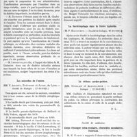 0084 - Page 83 - Partie scientifique. L'Actualité Scientifique. Les Sociétés Savantes. Paris. Insulinothérapie du diabète, (Soc. méd. des hôpitaux ; 9-11-1923) / Les microbes de l'ozène, (Société de biologie ; 27-10-1923) / Le réaction du benjoin colloïdal dans la spirochétose ictéro-hémorrhagique, (Société de biologie ; 27-10-1923) / La bactériophage dans la fièvre typhoïde, (Société de biologie ; 27-10-1923) / Le réflexe médio-pubien, (Société de biologie ; 27-10-1923) / Toulouse. Société de médecine. Corps étranger intra-oculaire, choroïdite exsudative. Guérison
