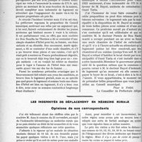 0095 - Page 94 - Partie professionnelle. Travaux Originaux. Les médecins de colonisation. Compte rendu de la séance du Conseil municipal d’Oued Taria / Les indemnités de déplacement en médecine rurale. Opinions de nos correspondants
