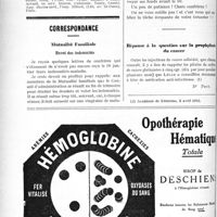 0121 - Page 120-VI - Demandes et offres / Correspondance. Mutualité Familiale. Envoi des indemnités / Réponse à la question sur la prophylaxie du cancer