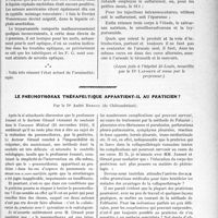 0136 - Page 135 - Partie scientifique. Travaux Originaux. Thérapeutique antisyphilitique. Etat actuel de l’arsénothérapie, par M. Gougerot [(Leçon faite à l’hôpital St-Louis, recueillie, par le Dr Laporte et revue par le professeur)] / Le pneumothorax thérapeutique appartient-il au praticien ?, par le Dr. André Bernou