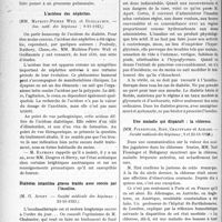 0143 - Page 142 - Partie scientifique. L’Actualité Scientifique. Les Sociétés Savantes. Paris. Gangrène pulmonaire septicémique, (Soc. méd. des hôpitaux ; 9-11-1923) / L’acidose des néphrites, (Soc. méd. des hôpitaux ; 9-11-1923) / Diabètes infantiles graves traités avec succès par l’insuline, (Société médicale des hôpitaux ; 23-11-1923) / Une maladie qui disparaît : la chlorose, (Société médicale des hôpitaux ; 9 et 23-11-1928)