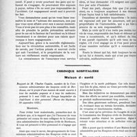 0151 - Page 150 - Partie professionnelle. Travaux Originaux. Déontologie. Petits conseils pratiques à mes confrères pour le recouvrement des honoraires dus par des tiers, Dr Lop / Chronique hospitalière. Maison de santé