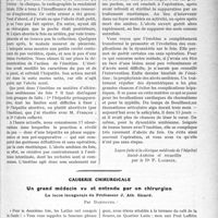 0194 - Page 193 - Partie scientifique. Clinique médicale. Les abcès dysentériques du foie : émétine et chirurgie, M. le professeur Chauffard / Causerie chirurgicale. Un grand médecin vu et entendu par un chirurgien, la leçon inaugurale du Professeur J. Ath. Sicard, par Dartigues