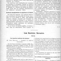 0201 - Page 200 - Partie scientifique. L’Actualité Scientifique. La Presse. Province et Divers. L’auto-hémothérapie dans le zona [(La Médecine, novembre 1923)] / Syndrome pluriglandulaire de gigantisme et d’obésité [(Gaz. des Sc. méd. de Bordeaux, 2 décembre 1923)] / Les Sociétés Savantes. Paris. Les expertises médicales des pensions, (Académie de médecine, 18-12-1923) / Les méthodes d’enrichissement des crachats dans les expertises, (Académie de médecine, 18-12-1923)