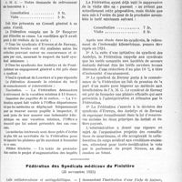 0214 - Page 213 - Partie professionnelle. Comptes rendus, documents, pièces officielles…. Fédération des Syndicats médicaux de l’Eure, (9 Décembre 1923) / Fédération des Syndicats médicaux du Finistère, (25 novembre 1923)