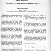 0240 - Page 239 - Partie scientifique. Travaux Originaux. Diététique infantile. Alimentation et troubles alimentaires du nourrisson. L’Allaitement au sein, par P. Rohmer