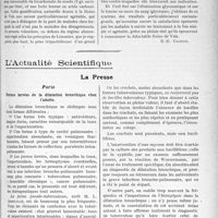 0250 - Page 249 - Partie scientifique. Travaux Originaux. Clinique psychiatrique. Réflexions sur le diabète et son traitement / L’Actualité Scientifique. La Presse. Paris. Formes larvées de la dilatation bronchique chez l’adulte [(Bulletin médical, 26 novembre 1923)]