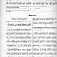0261 - Page 260 - Partie scientifique. L’Actualité Scientifique. Les Congrès. XXXIIe Congrès de l’Association Française de Chirurgie, (Paris, 8-13 octobre 1923), (suite). Traitement des oblitérations non calculeuses des voies biliaires principales. Indications opératoires et résultats, résumé du rapport de M. P. Mathieu / Les Livres. Les stations thermales et climatiques françaises. Leur situation actuelle et leur avenir, par Dr. Mathé, Librairie J. -B. Baillière et Fils, Paris
