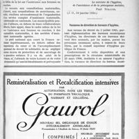 0282 - Page LIII-281 - Documents officiels. A l’officiel. Circulaire relative à la protection des mères et des nourrissons / Vacances de direction de bureaux d’hygiène