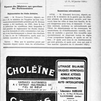 0284 - Page LV-283 - Documents officiels. A l’officiel. Vacances de direction de bureaux d’hygiène / Réponses des Ministres aux questions des Parlementaires. règlementation des études dentaires / Sanatoriums subventionnés