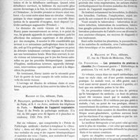 0321 - Page 318 - Partie scientifique. L'Actualité Scientifique. Les livres. Les cercles vicieux en pathologie, par Dr. Jamieson, B. Hurry, A. Maloine et Fils, éditeurs, Paris, 1923 / Maladies de l’appareil respiratoire, par F. Bezançon, Masson et Cie, éditeurs, Paris, 1923 / Les pronostics du praticien en clientèle, par Ch. Fiessinger, A. Maloine et Fils, éditeurs, Paris, 1923