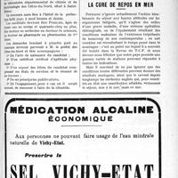 0340 - Page LIII-335 bis - documents officiels. A l’officiel. Concours pour l’emploi de chef du laboratoire départemental de chimie et de bactériologie des Côtes-du-Nord / La cure de repos en mer