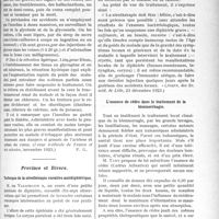 0366 - Page 359 - Partie scientifique. L’Actualité Scientifique. La Presse. Modes d'administration de l’insuline / Province et Divers. Technique de la sérothérapie curative antidiphtérique [(Journ. des Sc. méd. de Lille, 23 décembre 1923)] / L’essence de cèdre dans le traitement de la blennorrhagie [(Bruxelles méd, 20 décembre 1923)] / La tuberculose vésicale et son traitement [(Gaz. méd. de Nantes, 1er janvier 1923)]