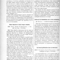 0369 - Page 362 - Partie scientifique. L’Actualité Scientifique. Les Sociétés Savantes. Paris. Les amibes dans l’expectoration et l’urine au cours de la dysentérie, (Société médicale des hôpitaux, 16-11-1923) / A quels diabétiques doit-on prescrire l’insuline ?, (Soc. méd. des hôp, 30-11-1723) / Raies blanches et raies rouges cutanées, (Soc. méd. des hôp, 7-12-1923) / Action de la cholestérine sur le virus encéphalitique, (Société de biologie, 22-12-1923) / La formol-gélification dans la tuberculose, (Société biologique de Lyon, 17-12-1923)