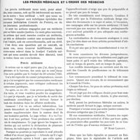 0372 - Page 365 - Partie professionnelle. Travaux Originaux. Les procès médicaux et l'ordre des médecins [G. Duchesne]