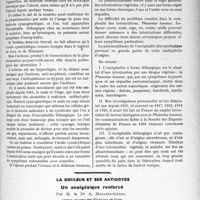 0426 - Page 415 - Partie scientifique. Travaux Originaux. Causerie chirurgicale. De l’encéphalite a forme léthargique. Intoxication par phaseolus lunatus, par le Dr Albert Veillard / La douleur et ses antidotes. Un analgésique renforcé, par M. le Dr A. Mallein-Gérin