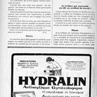 0467 - Page 454-X - Correspondance. Responsabilité de la nourrice envers le médecin / La brûlure par cyanamide est-elle un accident du travail ?