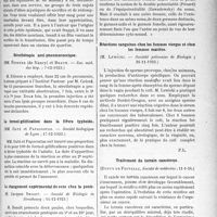0486 - Page 473 - Partie scientifique. L’actualité scientifique. Les Sociétés Savantes. Paris. Le cinéma et les troubles mentaux, (Soc. méd. des hôp. ; 21-12-1923) / Sérothérapie anti-pneumococcique, (Soc. méd. des hôp. ; 7-12-1923) / La formol-gélification dans la fièvre typhoide, (Société biologique de Lyon ; 17-12-1923) / Le changement expérimental de sexe chez la poule, (Société de Biologie de Strasbourg ; 14-12-1923) / Réactions sanguines chez les femmes vierges et chez les femmes mariées, (Société polonaise de Biologie ; 26-11-1923) / Traitement du terrain cancéreux, (Société de médecine ; 11-1-24)