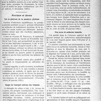 0544 - Page 531 - Partie scientifique. L'Actualité Scientifique. La Presse. Sur le typhus exanthématique et son étiologie supposée [(Le Progrès médical, 8 décembre 1923)] / Province et divers. Vers la guérison de la paralysie générale [(Bruxelles médical, 20 janvier 1924)] / Danger du transport précoce des trépanés [(Journ. des Sc. méd. de Lille, 20 janvier 1924)] / Une revue de médecine infantile [l’Hôpital n° A de janvier 1924]