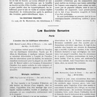 0545 - Page 532 - Partie scientifique. L'Actualité Scientifique. La Presse. Province et divers. Une revue de médecine infantile [l’Hôpital n° A de janvier 1924] / Les intestinaux hépatoïdes [(Strasbourg médical, 5 janvier 1924)] / Les Sociétés Savantes. Paris. L’insuline chez les diabétiques tuberculeux, (Soc. méd. des hôp ; 14-12-1923) / Méningite morbilleuse, (Soc. méd. des hôp ; 28-12-1923, ) / Rhumatisme et lésions dentaires, (Soc. méd. des hôp. ; 21-12-23) / La céphalée bismuthique, (Soc. méd. des hôp. ; 28-12-1923)
