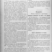 0547 - Page 534 - Partie scientifique. L'Actualité Scientifique. Les Sociétés Savantes. Paris. Sur la rachianesthésie, (Société de chirurgie 19-12-1923) / Cancer de la langue chez une jeune fille de 21 ans, (Société de chirurgie ; 19-12-1923) / Néphrectomies pour tuberculose rénale, (Société des chirurgiens de Paris; 4-1-1924) / Montpellier. Réunion obstétricale et gynécologique. Hydropisie généralisée du foetus et du placenta / Cancer métastatique de l’ovaire