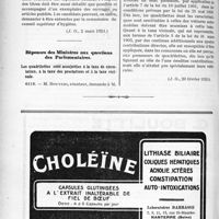 0575 - Page 562-LVI - Documents officiels. A l’officiel. Vacance de Direction de Bureau d’Hygiène / Réponses des Ministres aux questions des Parlementaires. Les quadrilettes sont assujetties à la taxe de circulation, à la taxe des prestations et à la taxe vicinale