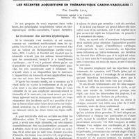 0589 - Page 576 - Partie scientifique. Travaux Originaux. Les récentes acquisitions en thérapeutique cardio-vasculaire, par Camille Lian. Le traitement des aortites syphilitiques