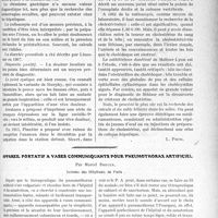 0598 - Page 585 - Partie scientifique. Travaux Originaux. Clinique psychiatrique. Lithiase biliaire larvée, Sicart / Appareil portatif à vases communiquants pour pneumothorax artificiel, par Marcel Breger