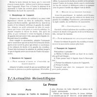 0601 - Page 588 - Partie scientifique. Travaux Originaux. Clinique psychiatrique. Appareil portatif à vases communiquants pour pneumothorax artificiel, par Marcel Breger / L'Actualité Scientifique. La Presse. Paris. Les formes ictériques de l’ulcère du duodénum [(Archives des maladies de l’app. digestif et de la nutrition, novembre 1923)]
