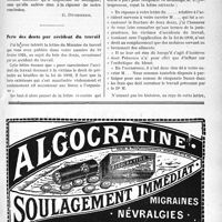 0640 - Page IX-627 - Correspondance. Déontologie / Perle des dents par accident du travail