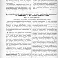 0657 - Page 642 - Partie scientifique. La stérilité féminine [G. Duchesne] / Quelques erreurs à éviter dans la pratique journalière concernant les nourrissons et notamment leur diététique, par le Dr Georges Schreiber
