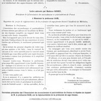 0664 - Page 649 - Partie professionnelle. Les sages-femmes. Leur rôle dans la Société moderne. Réformes désirables [G. Duchesne]. Lettre adressée par Madame Henry et à Monsieur le professeur Bar / Observations présentées par l’Association des accoucheuses et puéricultrices de France en réponse au rapport de M. le professeur BAR, sur la réglementation de la profession de sage-femme. Considérations générales