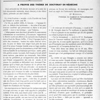 0720 - Page 703 - Partie professionnelle. Travaux Originaux. A propos des thèses de doctorat en médecine [G. Duchesne]