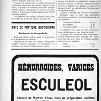 0739 - Page 722-LII - Correspondance. Assurance « gens de maison » / Note de pratique quotidienne. Traitement de la coqueluche