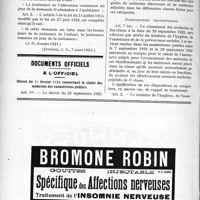 0741 - Page 724-LIV - Législation. Loi modifiant l’article 21 de la loi du 14 juillet 1905 (assistance aux vieillards, aux infirmes et aux incurables) et l’article 5 de la loi du 14 juillet 1913 (assistance aux familles nombreuses) / Documents officiels. A l’officiel. Décret du 14 février 1924 concernant le statut des médecins des sanatoriums publics